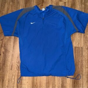 Nike Storm Fit Warm Up Shirt Jacket Short Sleeve Mens Med  Blue Windbreaker Golf